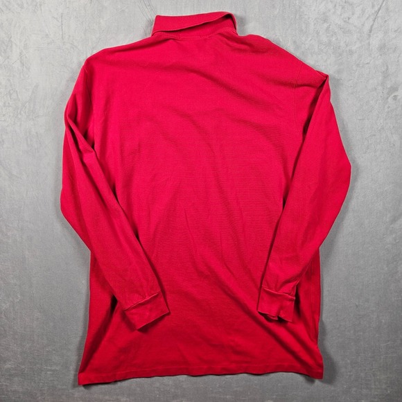 Polo Ralph Lauren Polo Shirt Mens XLT Red Long Sleeve Cotton Casual Pony Logo - Picture 4 of 9